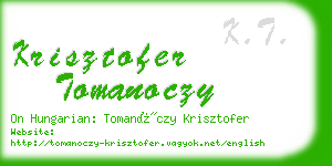 krisztofer tomanoczy business card